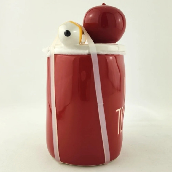 ⭐️2/ $60⭐️ Rae Dunn Artisan Coffee Mug & Topper Red Large Letters I ❤️ TEACHING - Picture 5 of 11